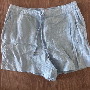 Cynthia Rowley Light Blue Linen Drawstring Shorts